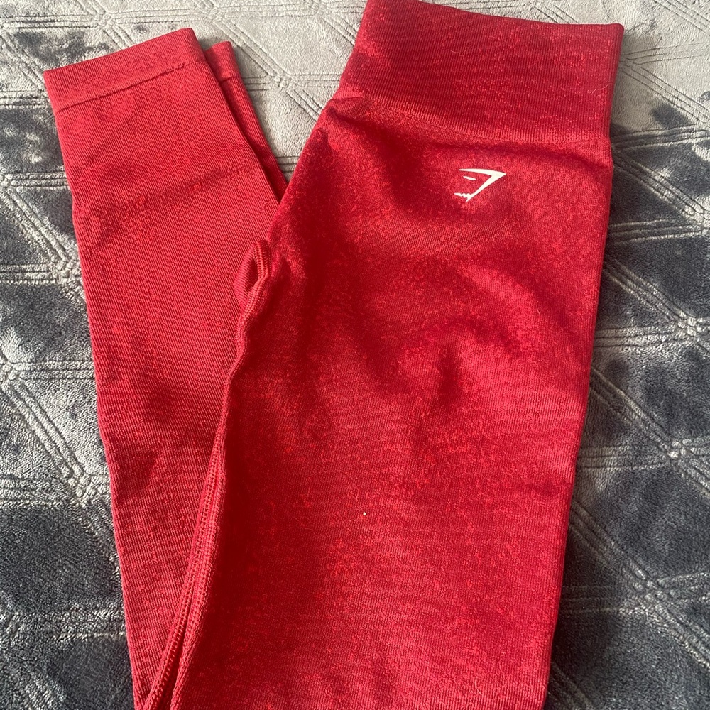 Gymshark ADAPT FLECK SEAMLESS LEGGINGS, Red, Small
